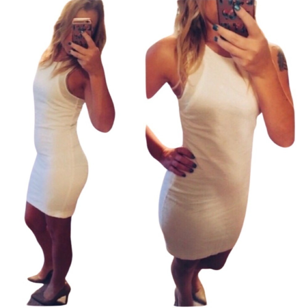 ZARA Trafaluc White Lace Bodycon Dress